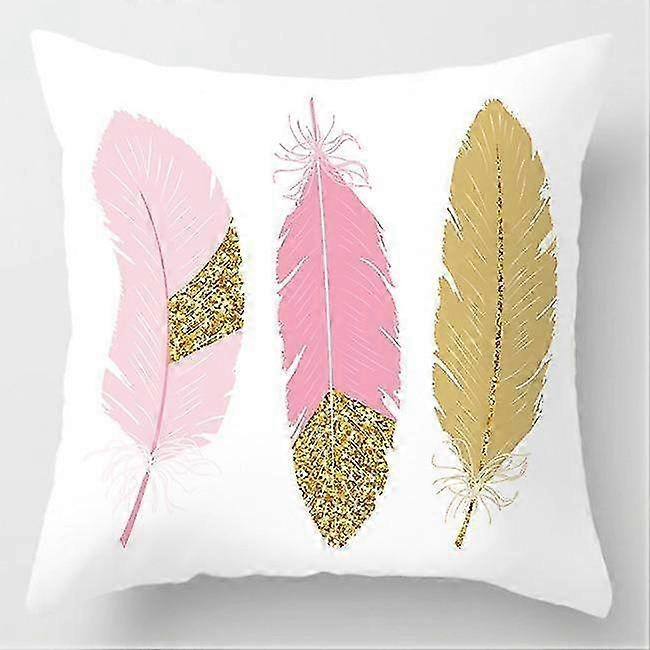 장식 소파 쿠션 커버 침대 베갯잇 홈 장식 핑크 깃털 디자인 451jpjcjh