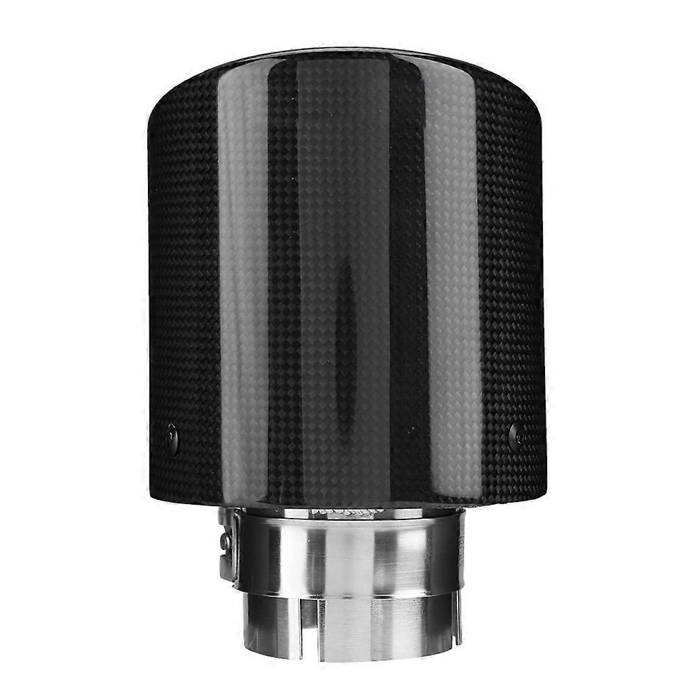 Carbon Fiber Style Car Modified Single Outlet Exhaust Pipe Muffler Tip Tail Throat 63-114mm