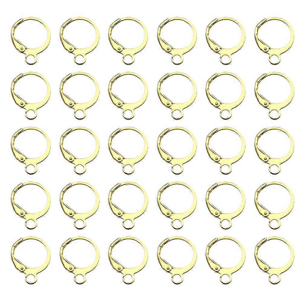 Jewelry Making 100Pcs Earring Hooks Round Shape Golden Color For DIY Enthusiasts