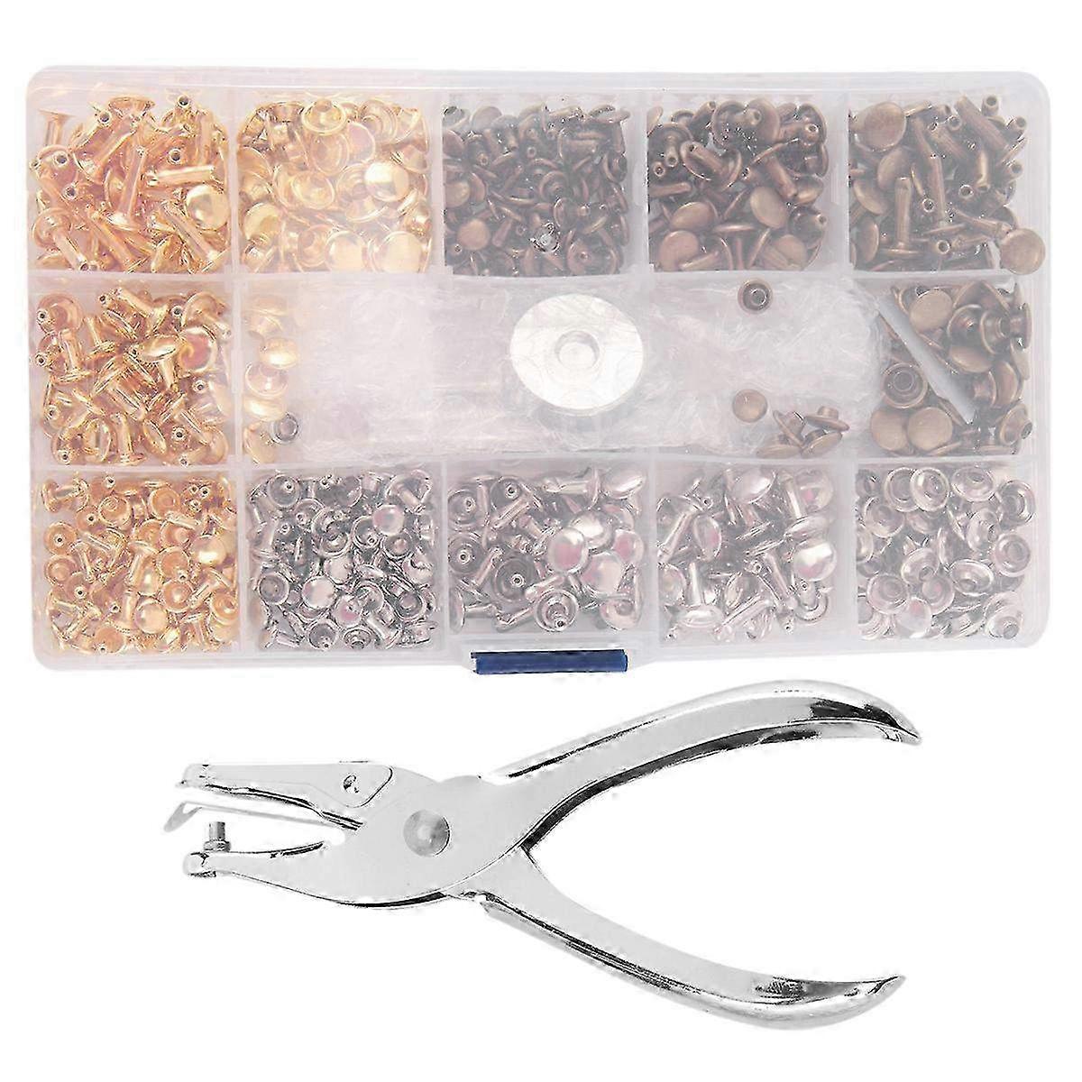 300 Sets of Double Cap Rivets for Leather - 3 Sizes Available for Crafting, Repair & DIY Projects