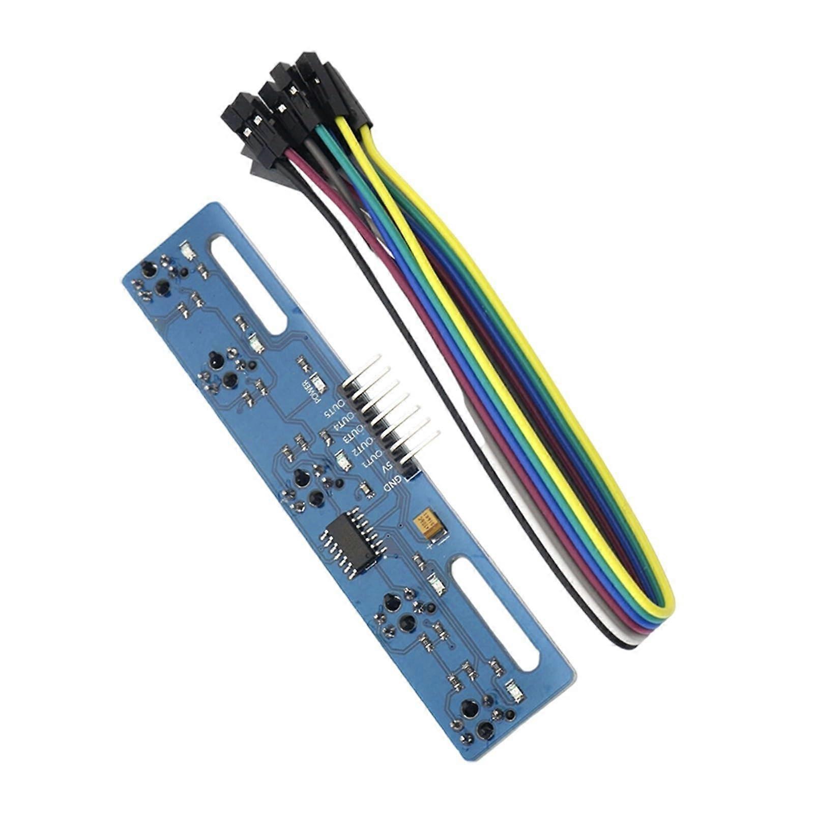 5Channel Reflective Sensor TCRT5000 5Way Barrier Line Track Sensor Replacement for Industrial Robot Tracking 1 Set