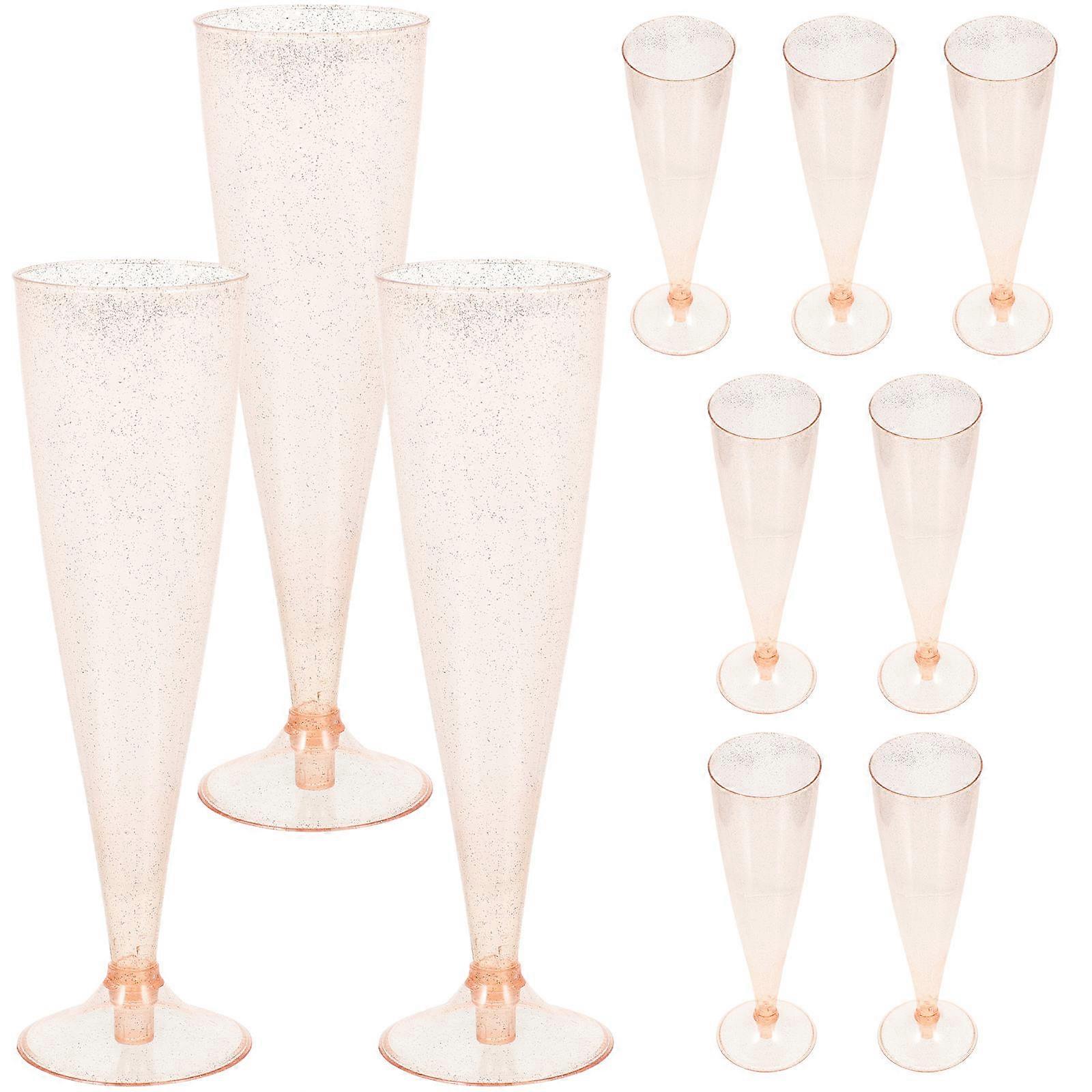 10Pcs Glittery Disposable Party Cups Perfect For Events Gatherings And Celebrations Stylish Pink Design With Elegant Handles For Easy Use