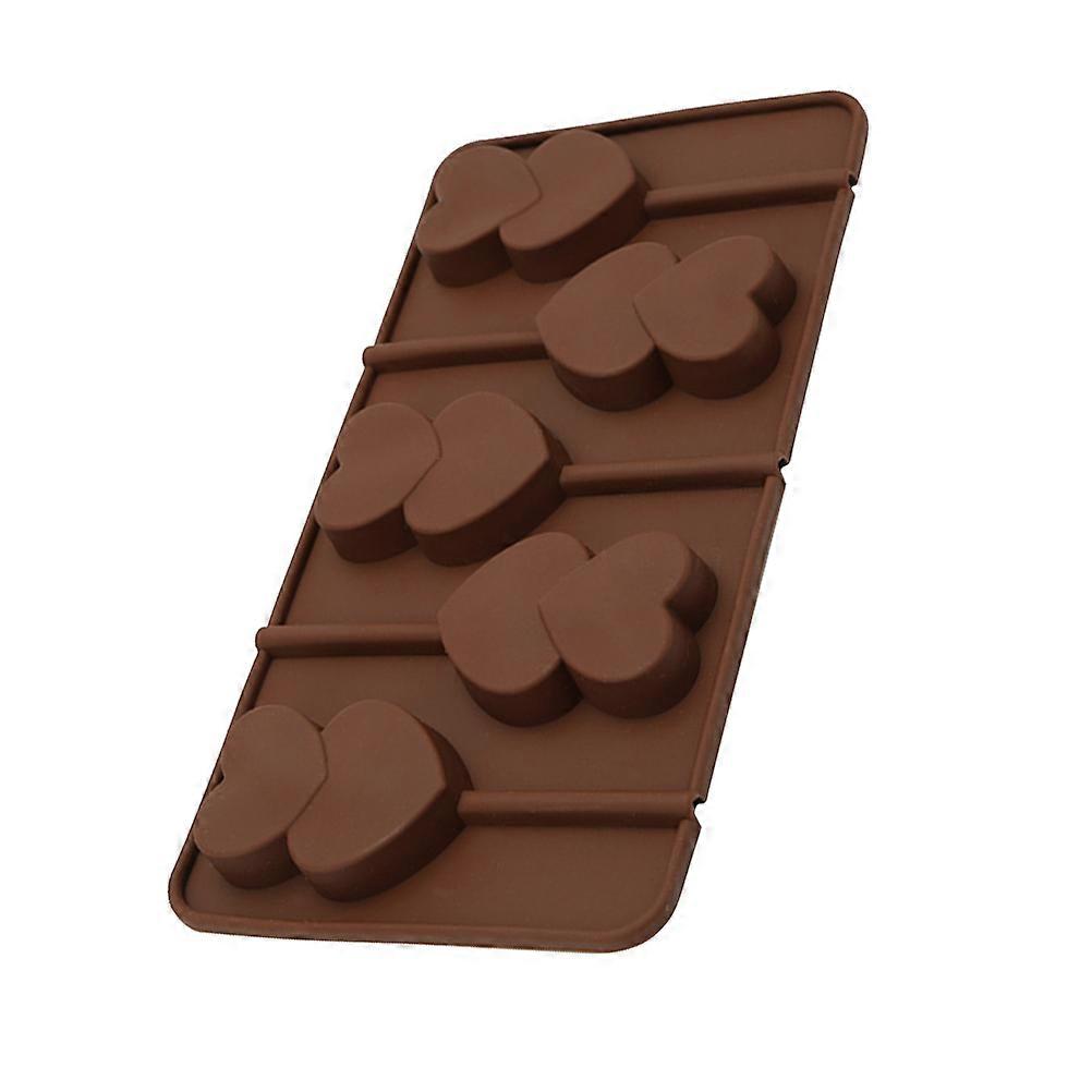 Heart Shaped Silicone Baking Mold for DIY Chocolate Candy Making Tray Coffee Color Safe for Oven Microwave and Freezer 2.5 Inches
