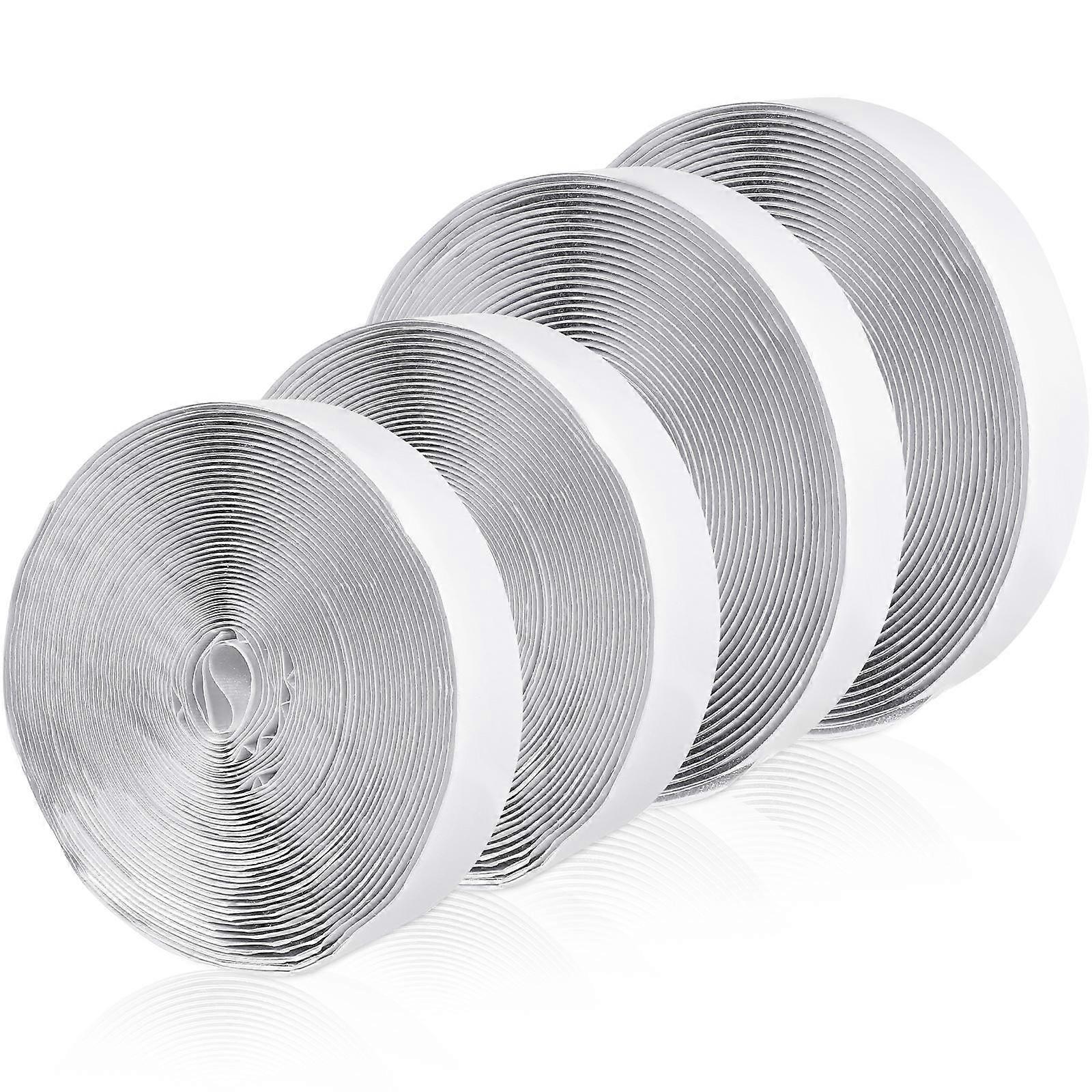 White Double Sided Hook and Loop Tapes Self Adhesive for Home Use 2 Pcs