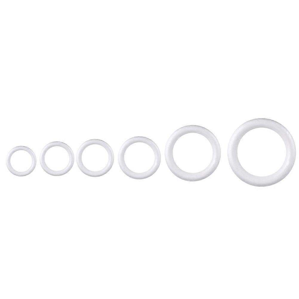 Foam Wreath Circle for DIY White Craft Gifts Easily with Flowers and Decorations 6pcs