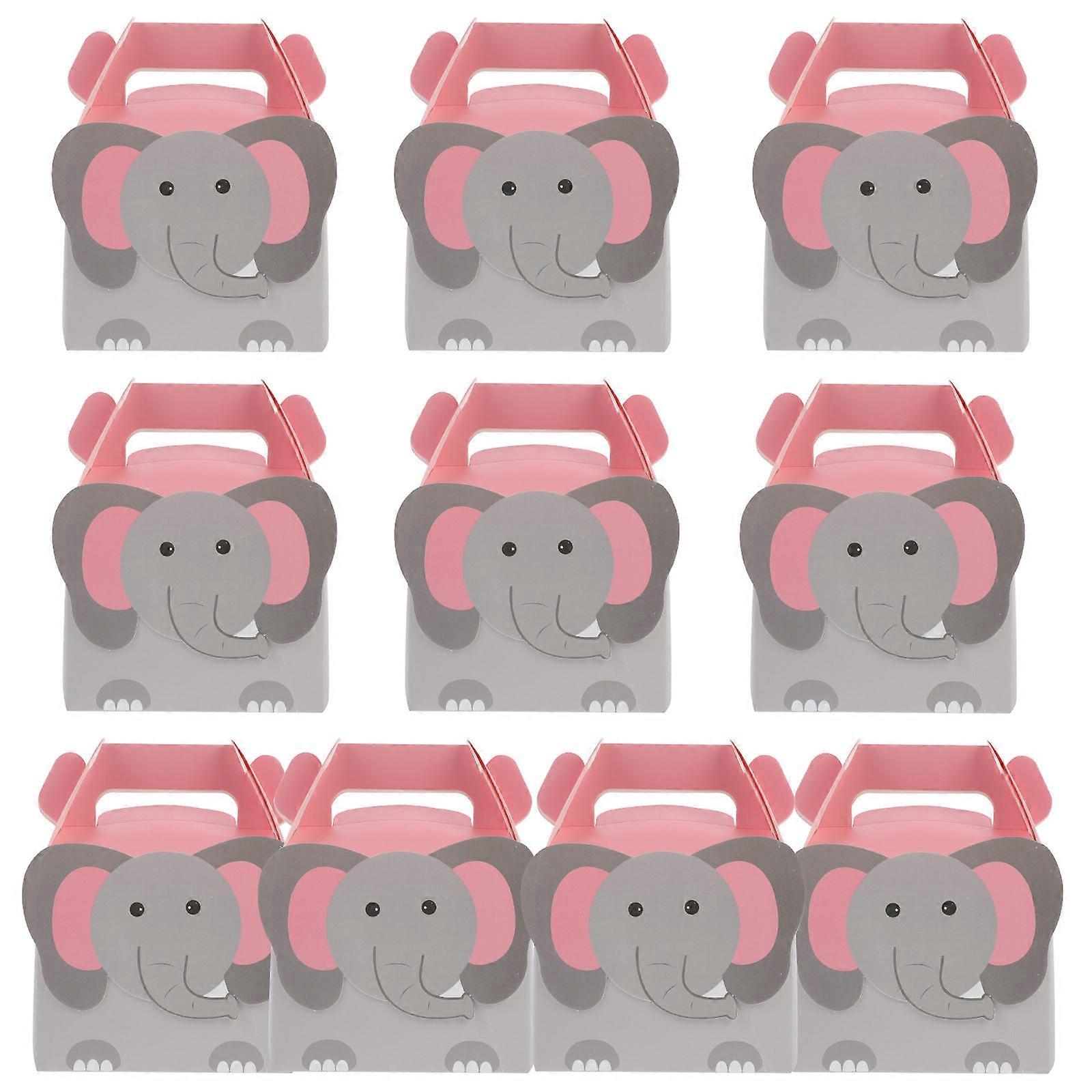 Cartoon Candy Case Paper Cookie Box for Storage Use 10Pcs Animal Pattern