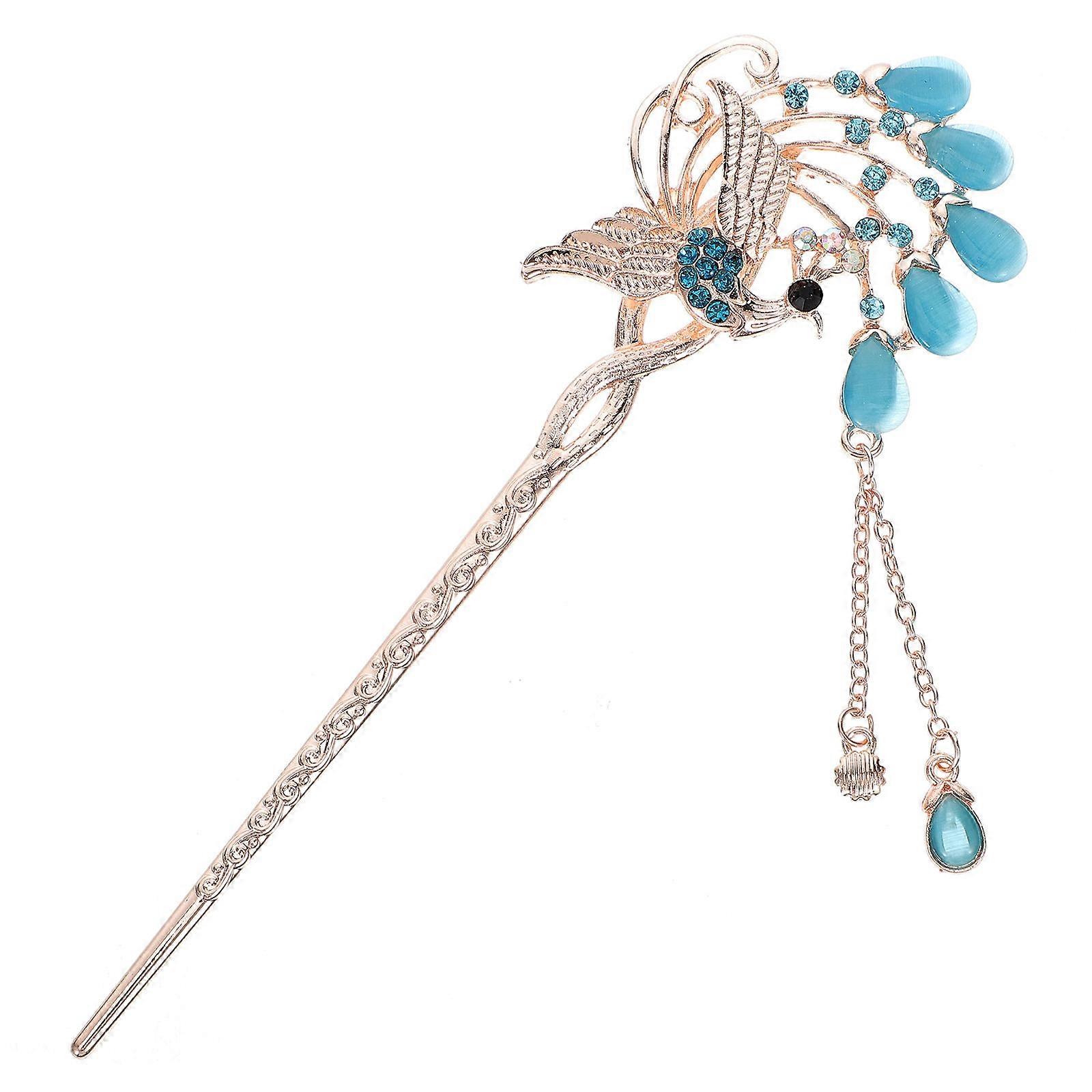 Long Slender Retro Hair Pin Stick With Crystal And Tassels For Girls And Women Ideal For Weddings And Birthdays In 15.40X5.90X1.00CM 1Set