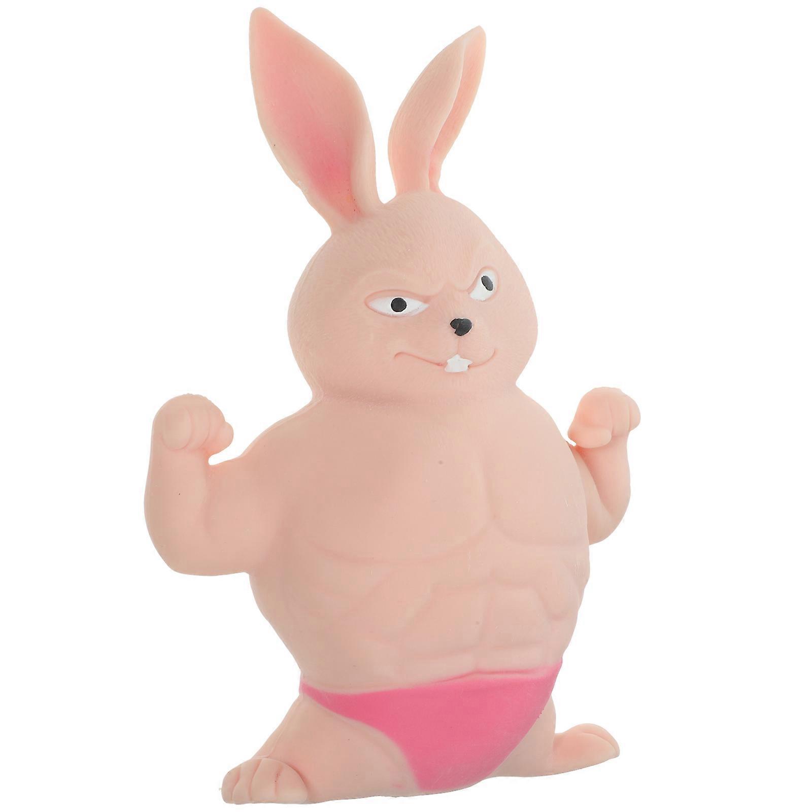 Funny Animals Elastic Muscle Rabbit Shape For Office Use And Party 7.5X4.7X2.2In 1Pack For Sensory Training