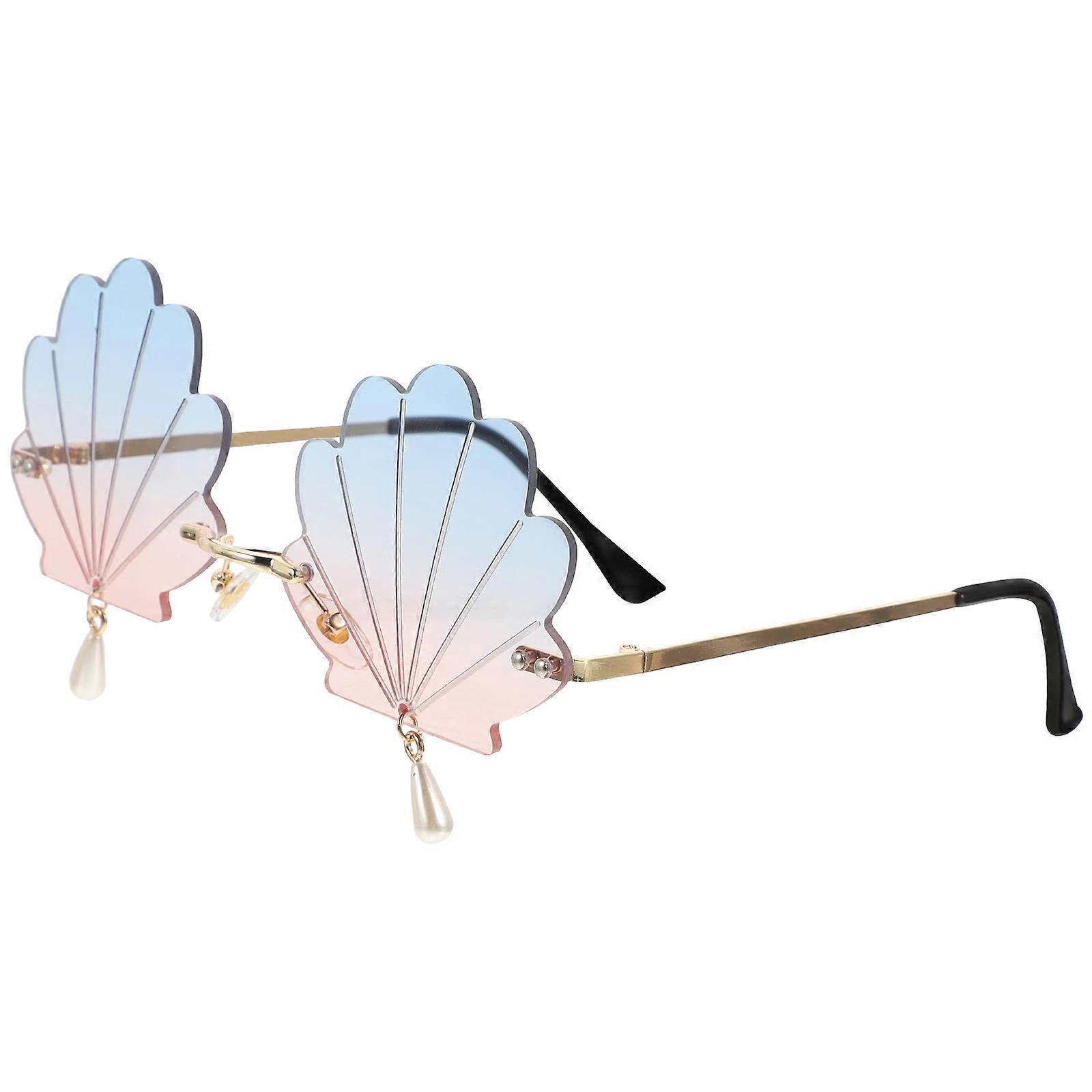 Seashell Sunglasses Rimless Sunglasses for Decor Fun Style