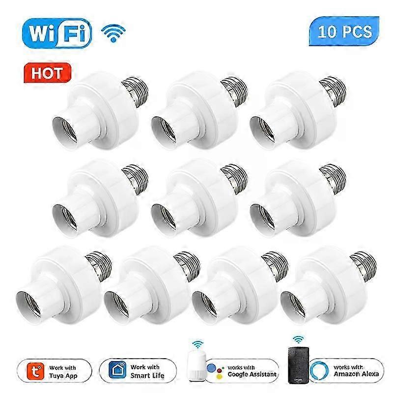 WiFi Smart Light Bulb Adapter Lamp Holder Base AC Smart Life/Tuya Wireless Voice Control with Alexa Google Home E27 E26 65-265V