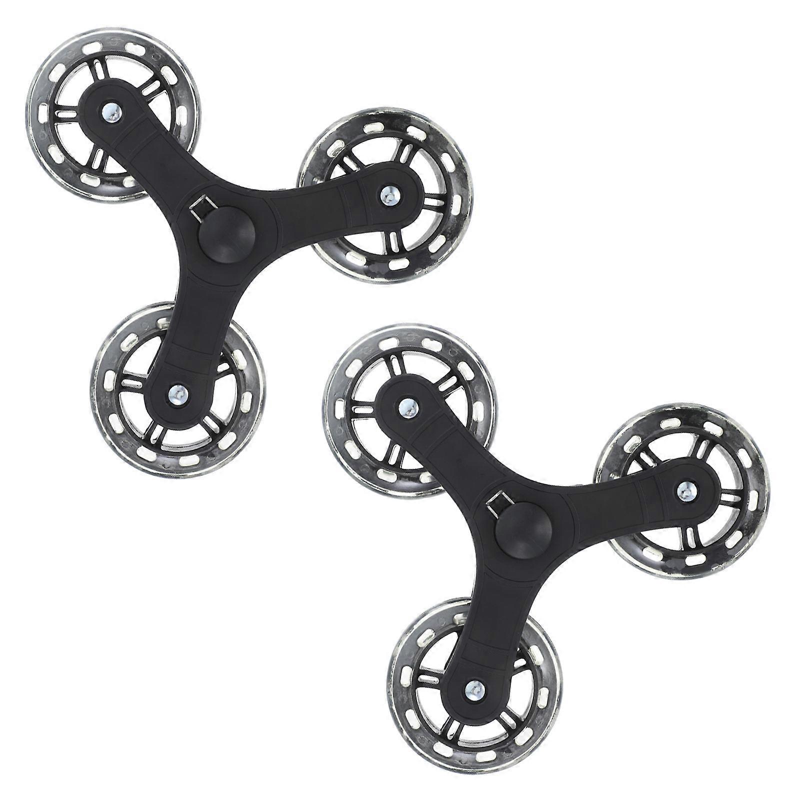 2pcs Triangle Wheels for Stair Climbing Carts – Durable Replacement Casters with Smooth Rotation and Effortless Maneuverability