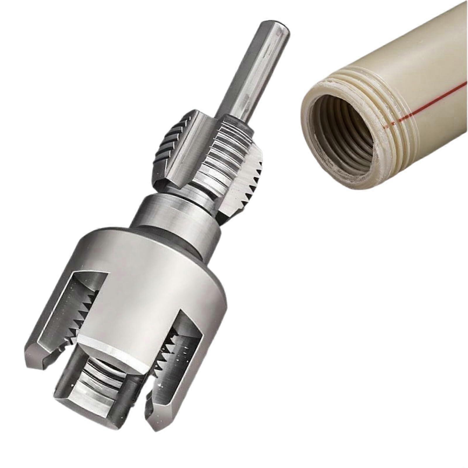 Threading tool for pipes, thread cutter for garden hoses, compatible with electric drills (3/4')