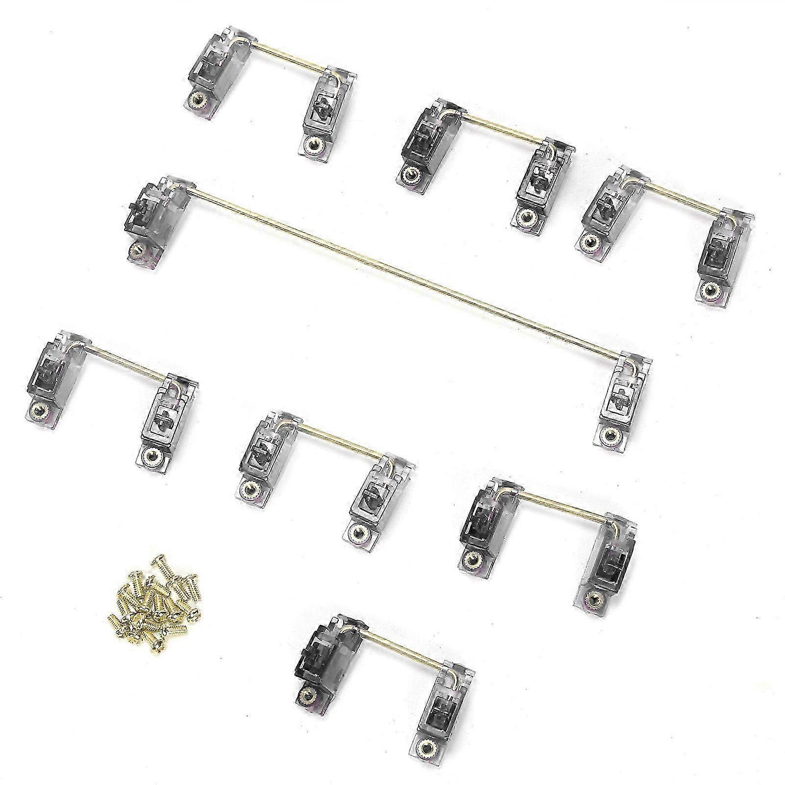 Mechanical Keyboard Stabilizer with Golden Wire Keycap Accessory - 2 Specifications for DIY Builds in Transparent Black