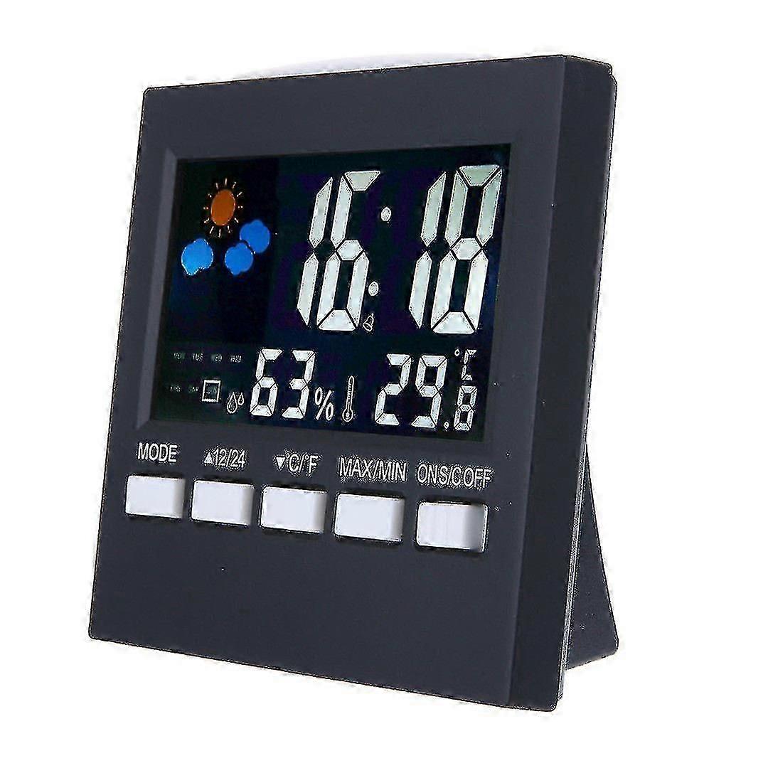 Weather Clock Color Screen New Digital Display Thermometer Humidity Clock Colorful Lcd Alarm Calendar Weather