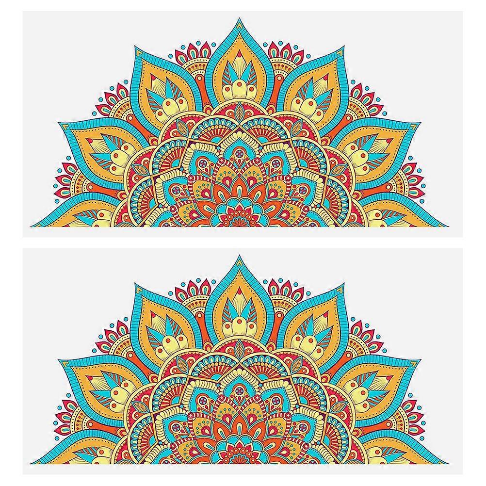 2pcs Self-adhesive Mandala Stickers Delicate Mandala Decors Decorative Window Decals