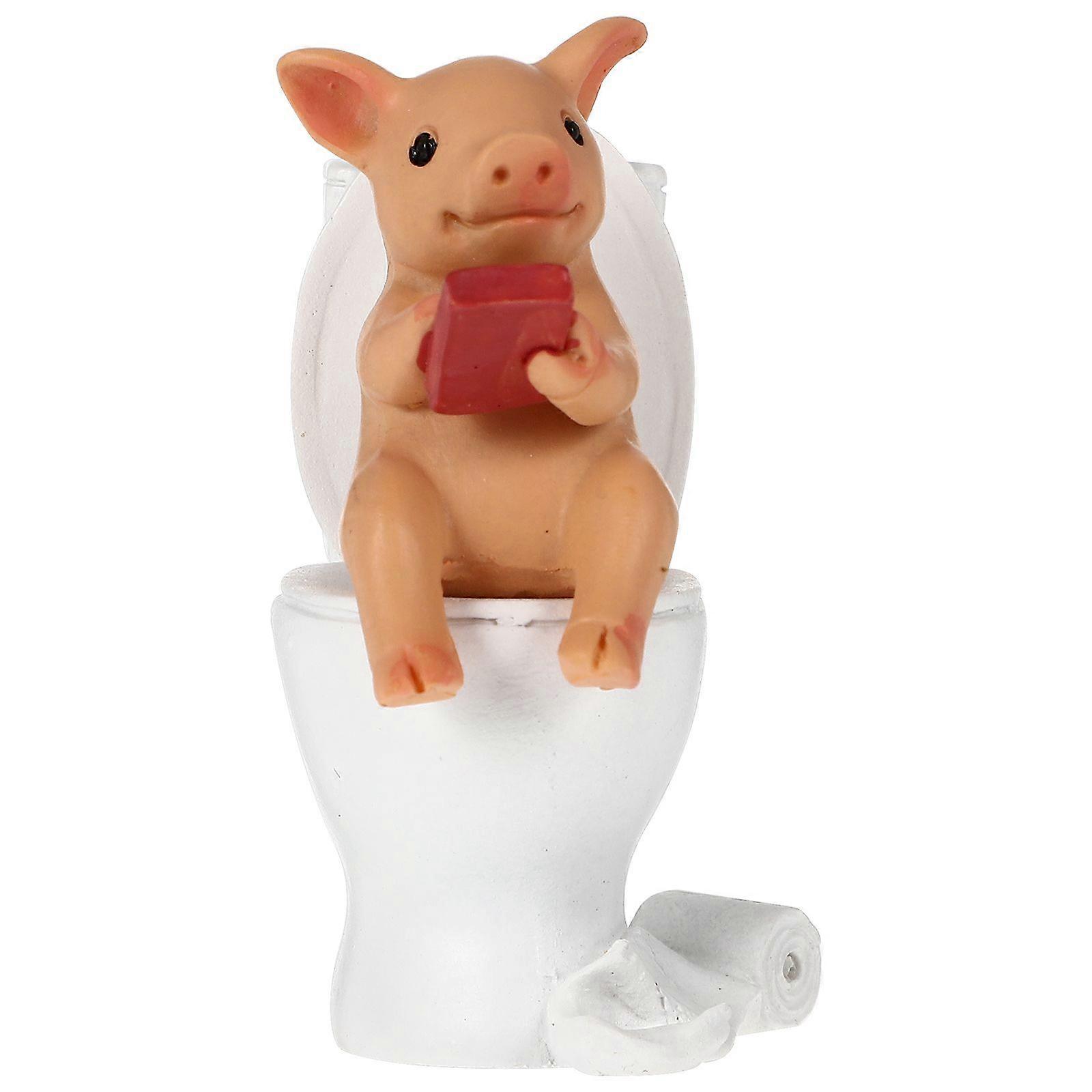 Resin Pig Ornament Little Pig Decor Pig Design Adornment Home Desktop Ornament