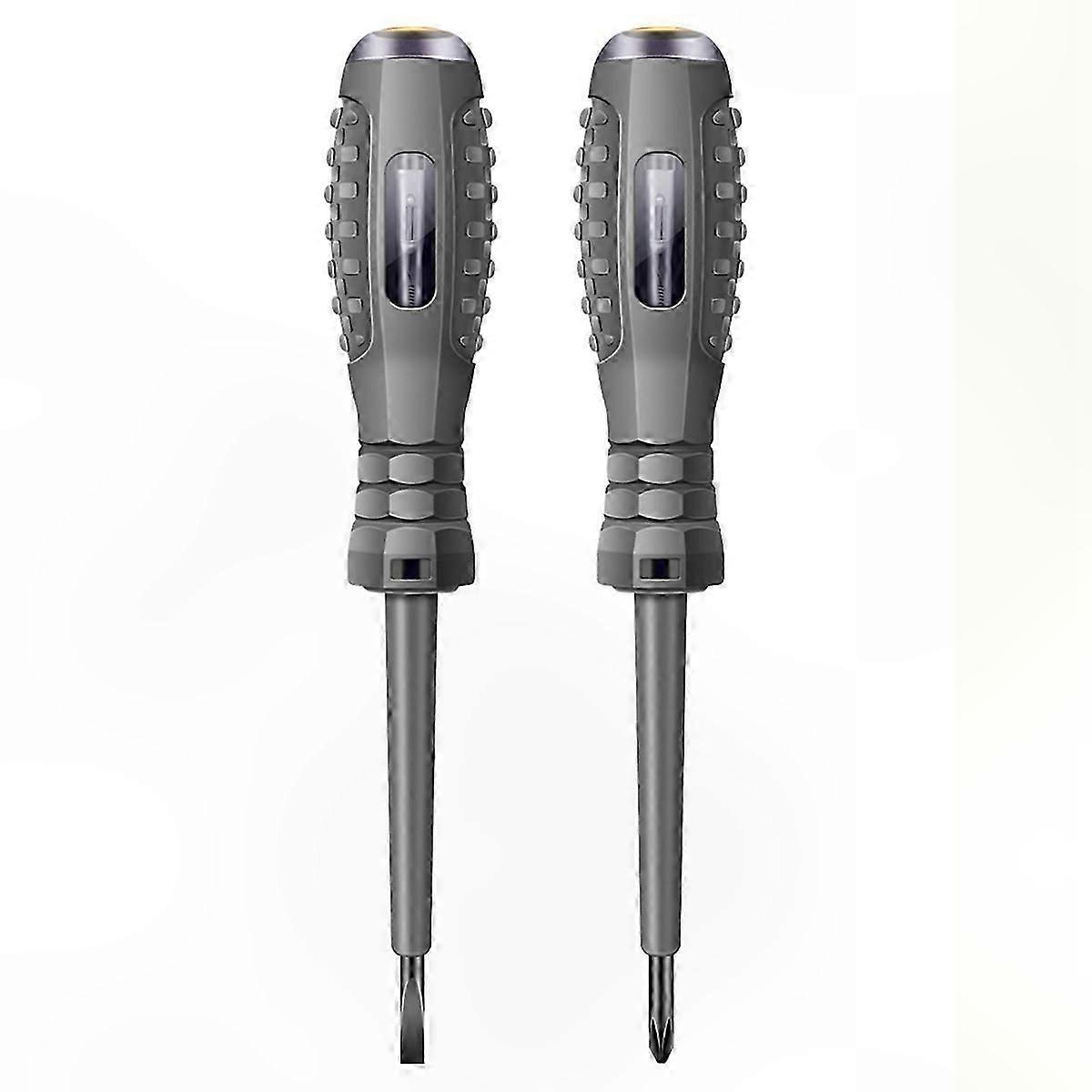 2-Pack Non-Contact Voltage Tester AC Digital Voltmeter Pen Electrical Power Detection Tool Screwdriver Style Induction Pencil