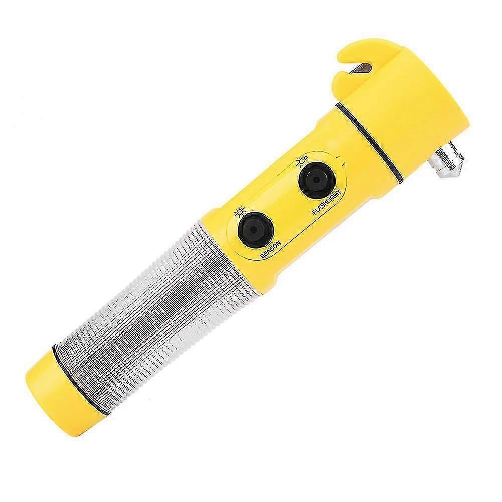 4 in 1 Car Emergency Escape Hammer Safety Seat Belt Cutter LED Torch Warning Flashlight Edition 0820
