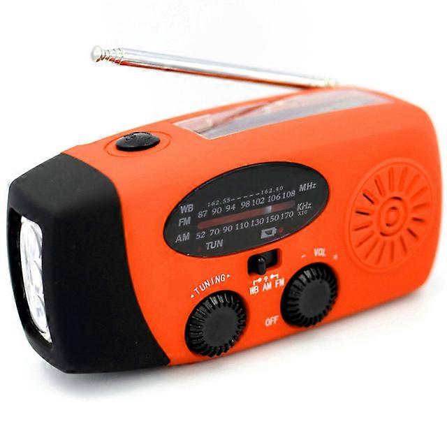 Luxora 2000mAh Multifunctional Radio Hand Crank Solar USB Charging FM AM WB NOAA Weather Radio Emergency LED Flashlight Torch Power