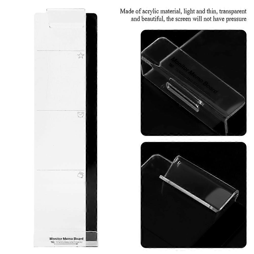 Acrylic Monitor Memo Board 30x8cm Transparent Message Holder