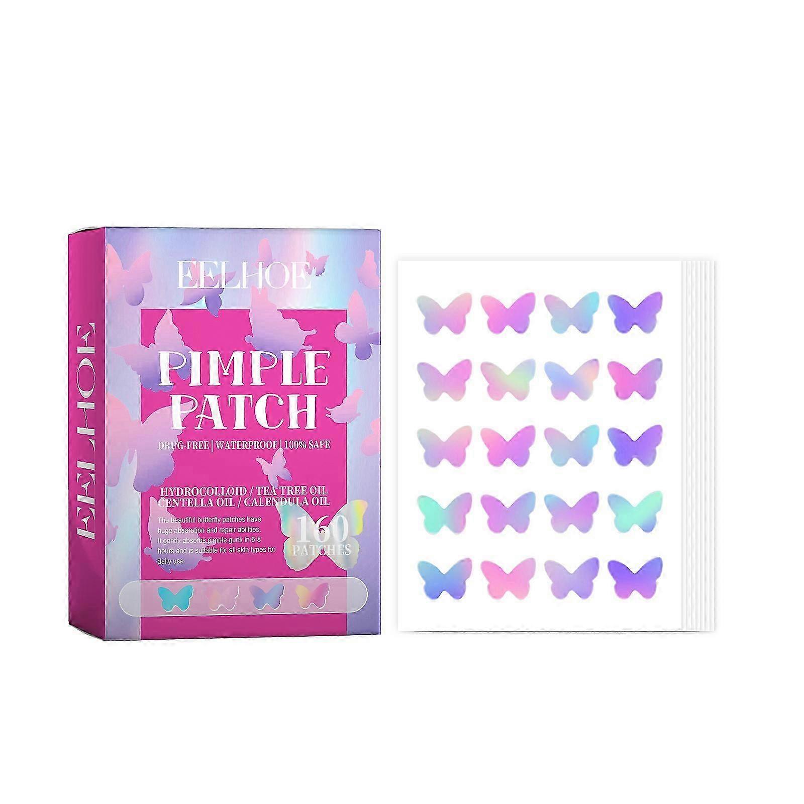 EELHOE Butterfly Acne Pimple Patch Repair Acne Pimples Closed Comedones Acne Scars Moisturizing Improve Skin Elasticity