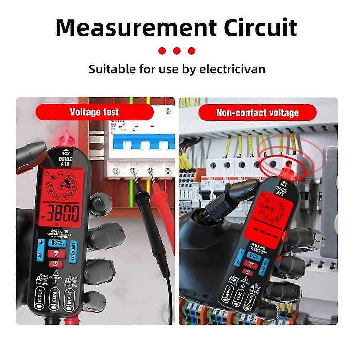 A1X Digital Multimeter Electric Test Pen with Flashlight Live Wire Recognition Meter Voltage Resistance Diode NCV Tester
