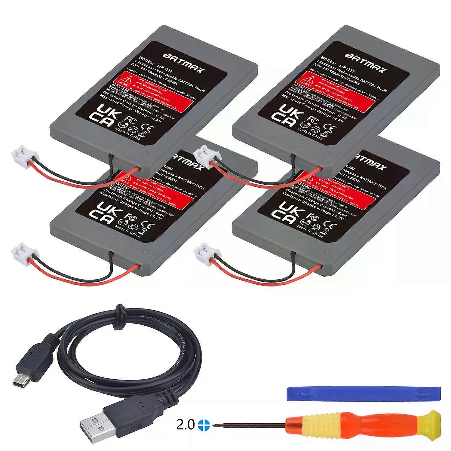 Batmax 1800mAh PS3 Controller Battery LIP1359 Battery Pack for Sony Playstation 3 PS3 Dualshock 3 Bluetooth Controller