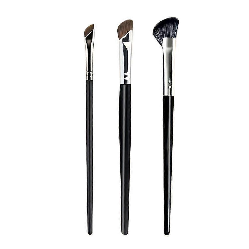 Sickle Nose Shadow Brush Set - 3 Pieces Professional Makeup Brushes for Precision Contouring & Highlighting with Soft, Easy-Clean羊毛材料