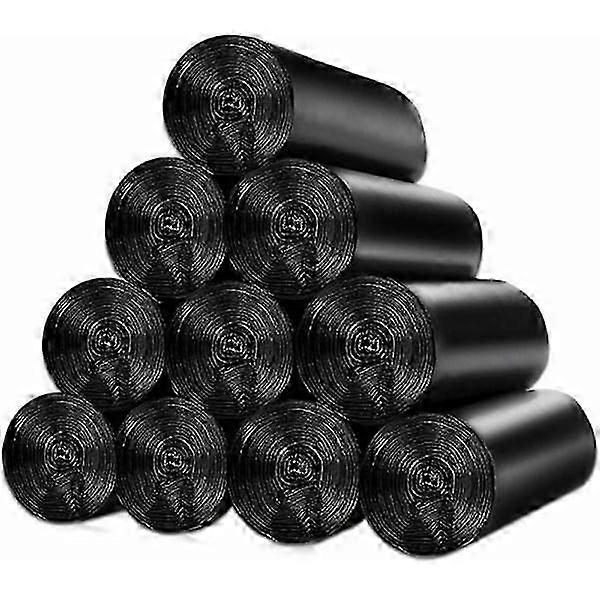 A Selection of 150 pcs 10-Liter Garbage Bags with Sliding Handles, Leak-Proof, 10 Rolls of 10-Liter Rectangular Garbage Bags Cs fast