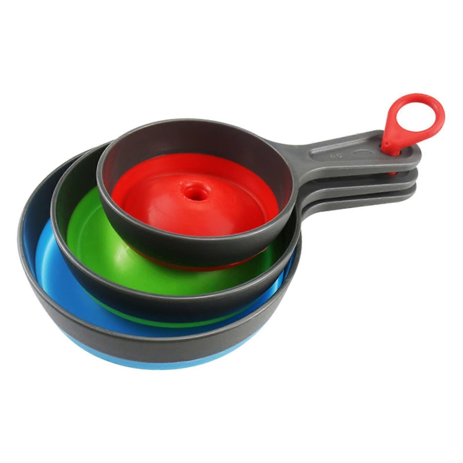 Funnel 3 Piece Collapsible Wide Mouth Funnel Set Handheld Portable Kitchen Tool Hanging Easy Clean Flexible One Color