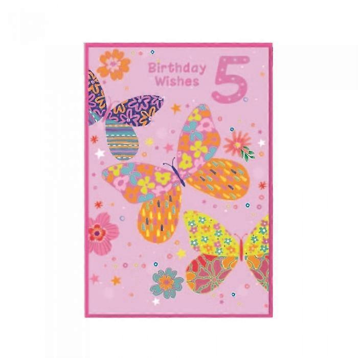 Simon Elvin Butterfly 5th Birthday Greetings Card (Pack of 6)