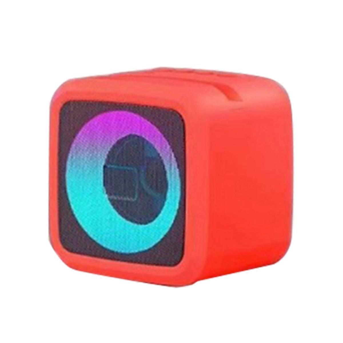 LED RGB Light Portable Wireless Bluetooth Speaker Support TF USB AUX Handsfree Rechargeable Battery Red