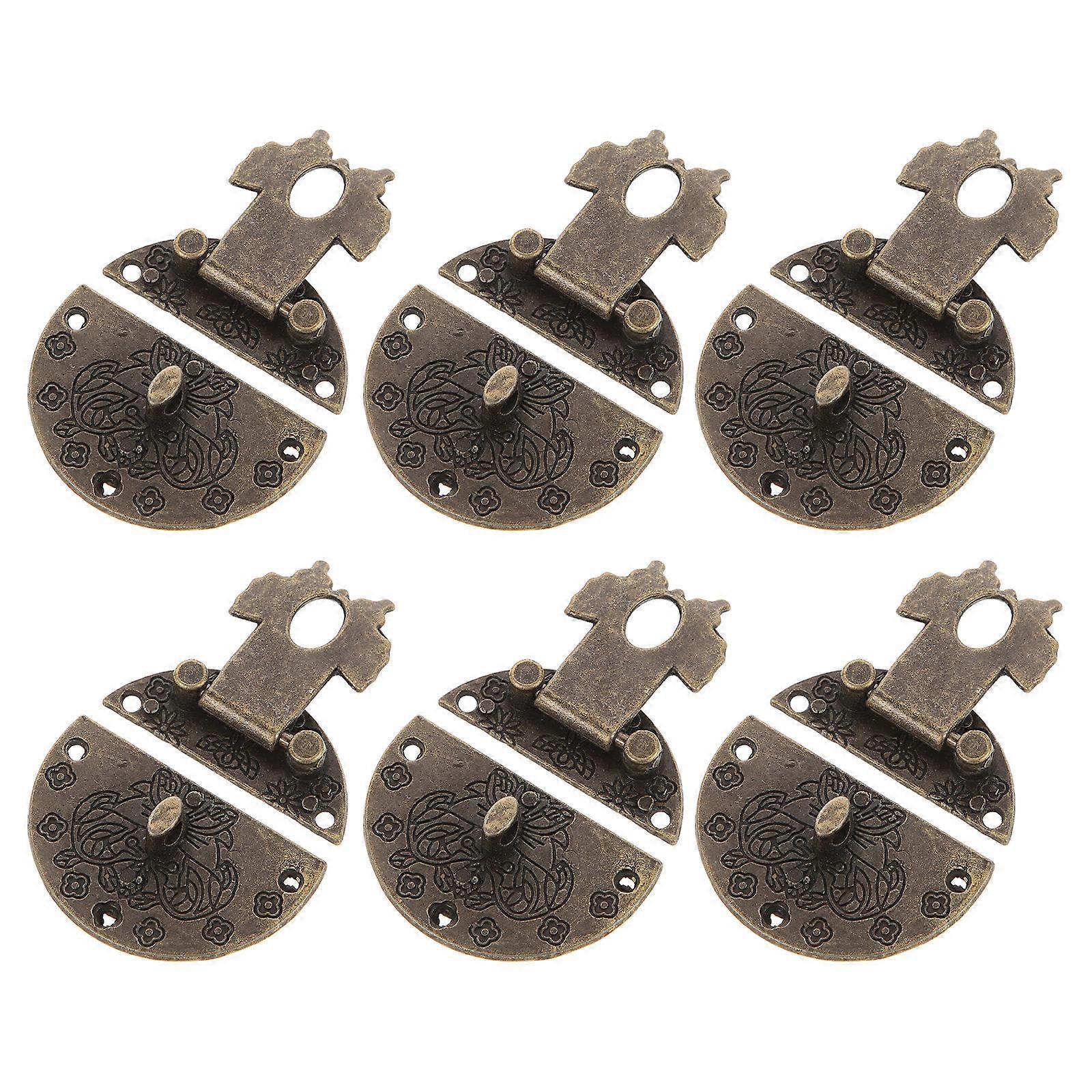 Butterfly Box Clasp Rectangular Packaging Boxes Dark Brown Alloy Securing Packaging Boxes 6Pcs