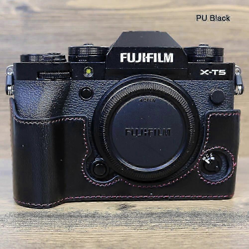 Handgjort Läder Kamerafodral Skydd för Fujifilm X-T5 Half Body Protector Grip