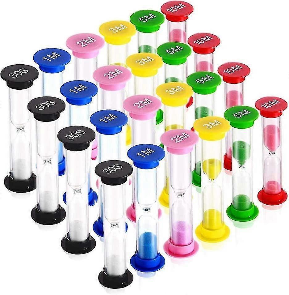 24Pcs Sand Timer, Hourglass Sand Clock Timer 30sec/1min/2mins/3mins/5mins/10mins