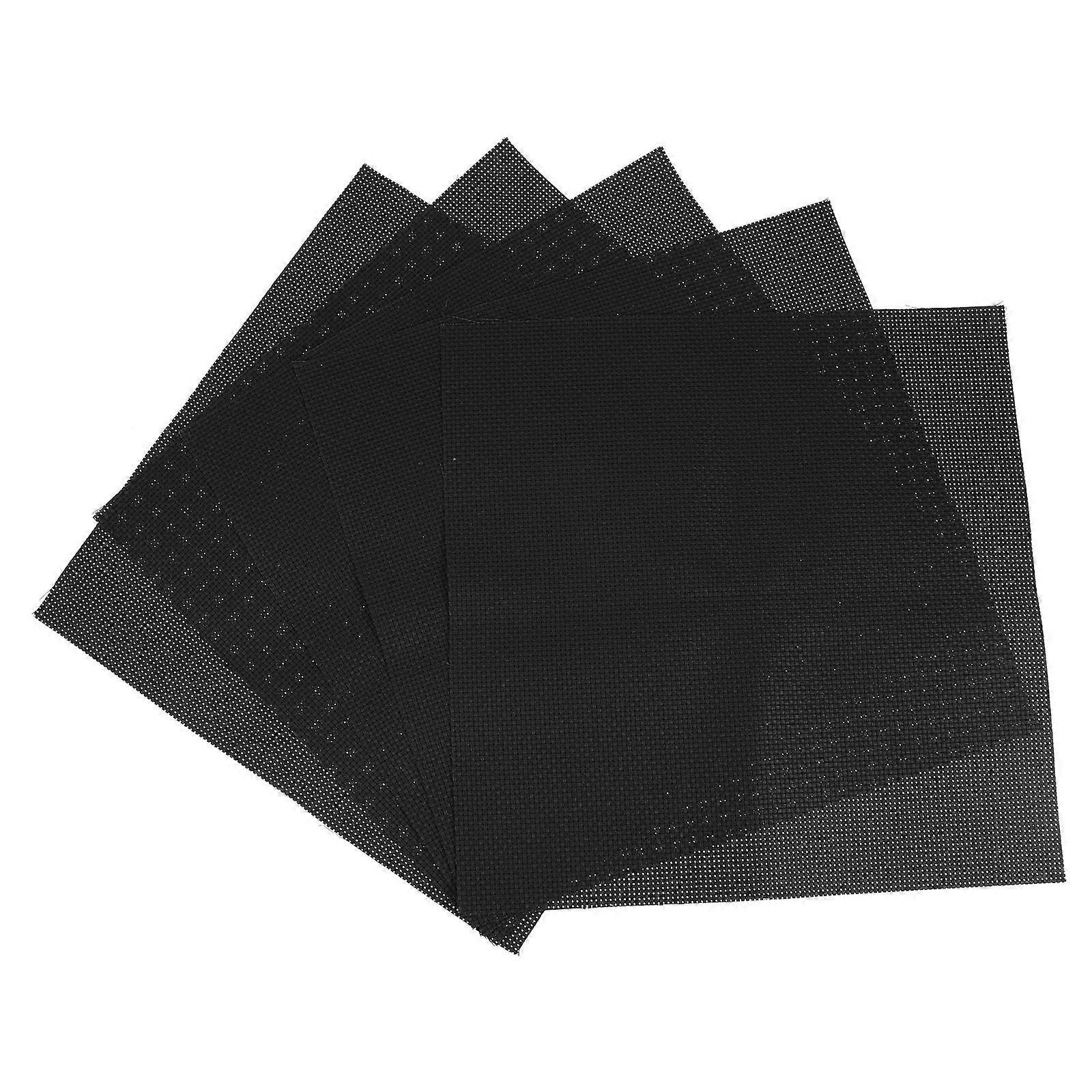 Multipurpose Embroidery Cloths for DIY Cross Stitch Sewing Materials 5Pcs Black