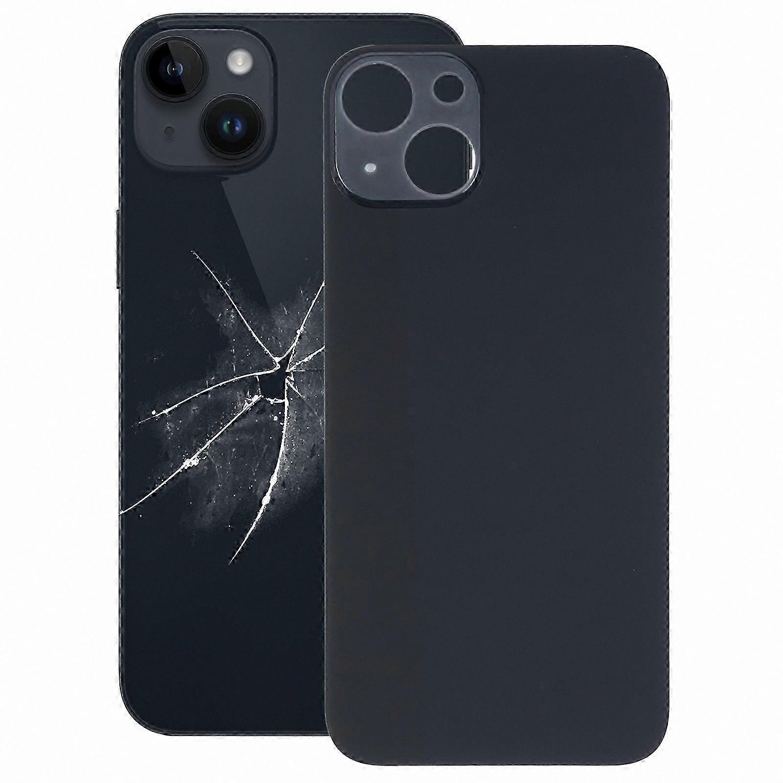 Compatible with  14 Plus Large Camera Cutout Glass Back Battery Door Replacement