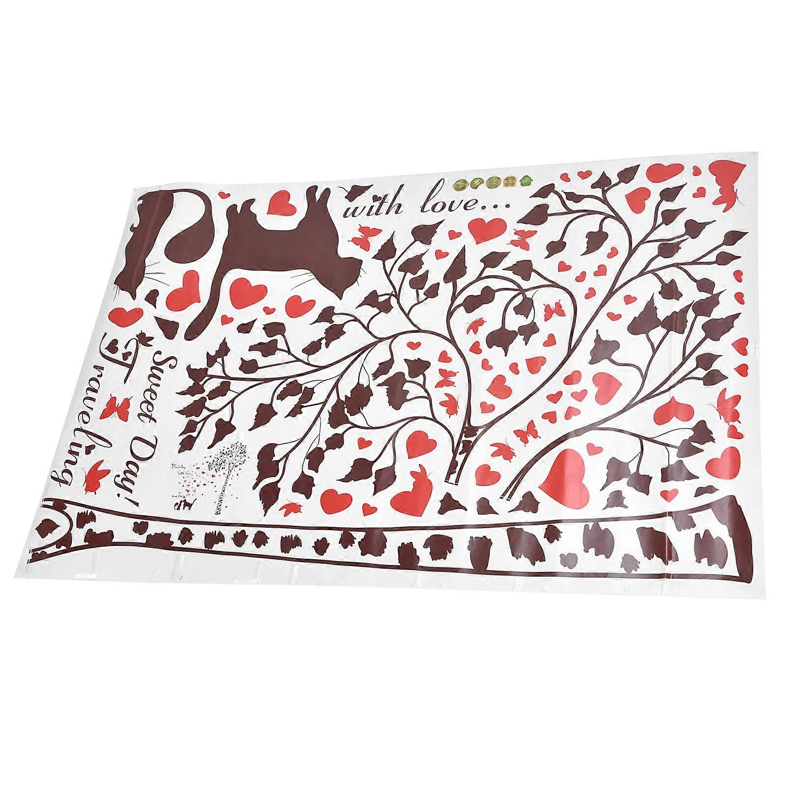 Innovative Wall Decal Removable Cat Tree Pattern Study Room Wall Sticker for Home Living Room