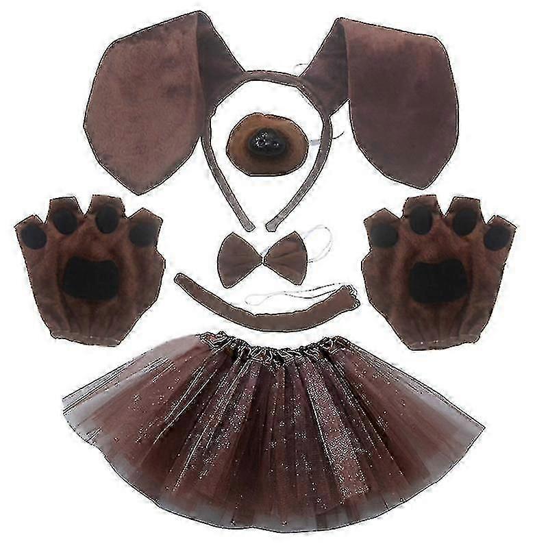 Teckel chien oreilles bandeau noeud papillon queue jupe gants Animal déguisements Up-HYJ