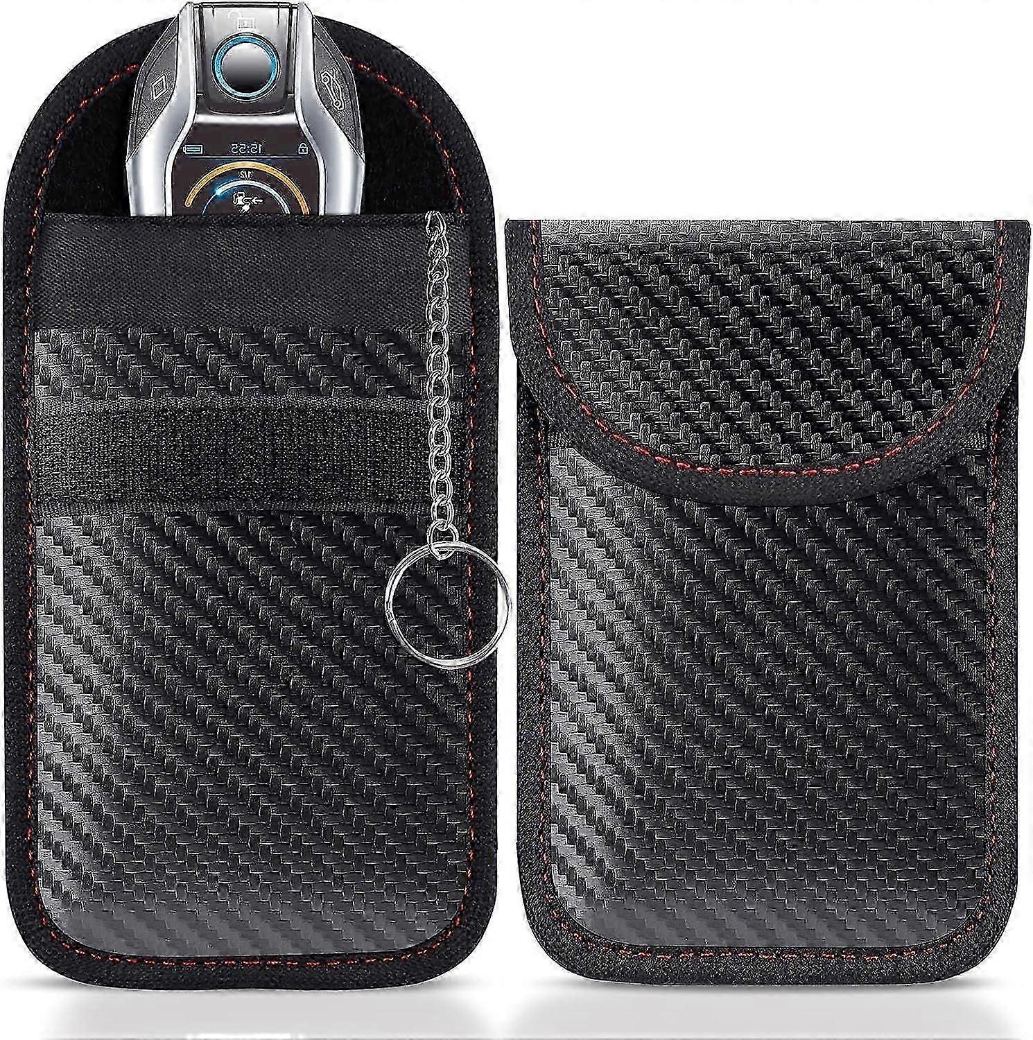 H-2 x Pcs Faraday Bag Pouch for car Keys Anti-Theft Remote Entry Keyless Protect Car Key Signal Blocking Pouch Keyless Entry Car Keys Case RFID Blocke