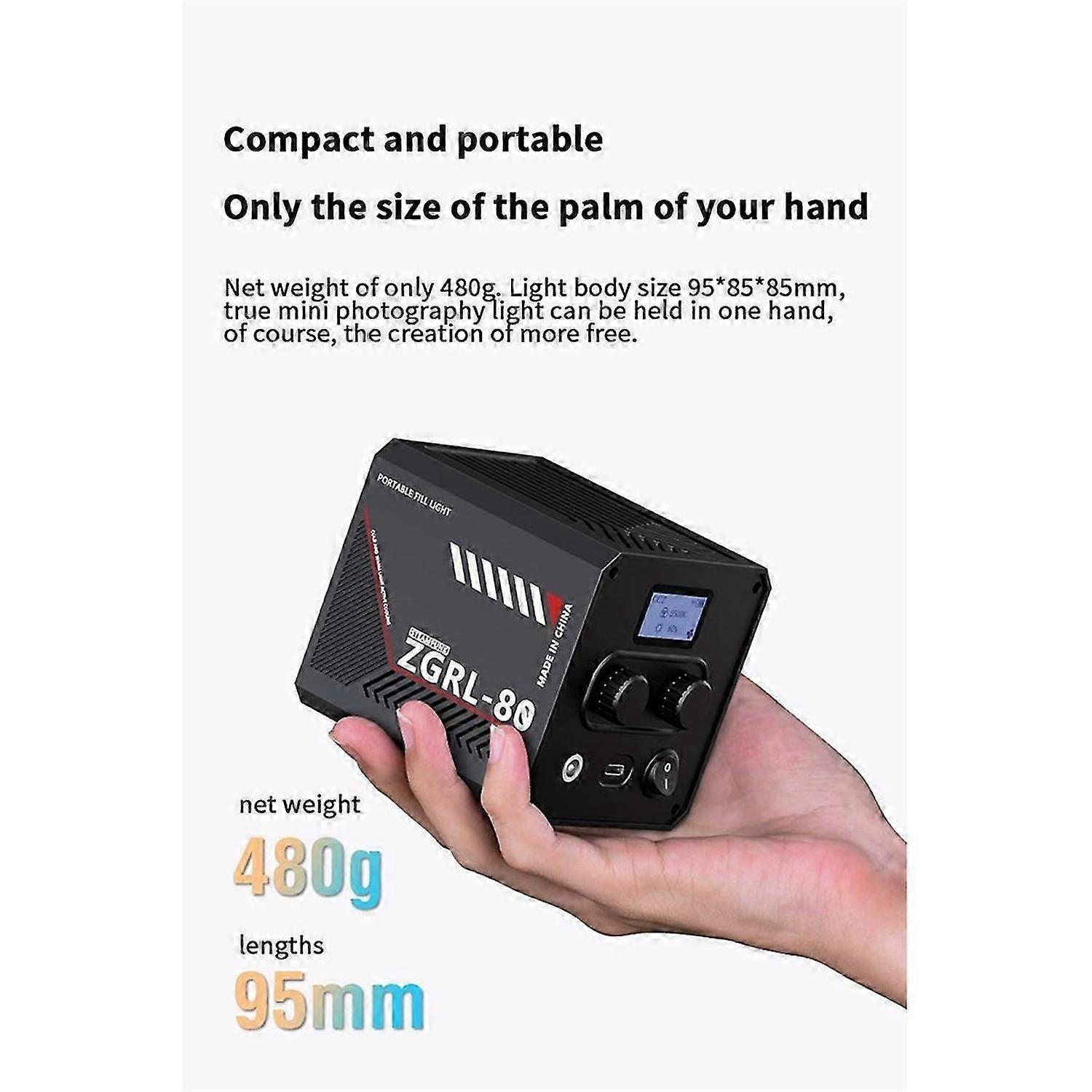 60W Pro Portable LED Video Light COB Bi-Color Photography Light 2800K-7500K for Livestreaming Filming Light EU PLUG