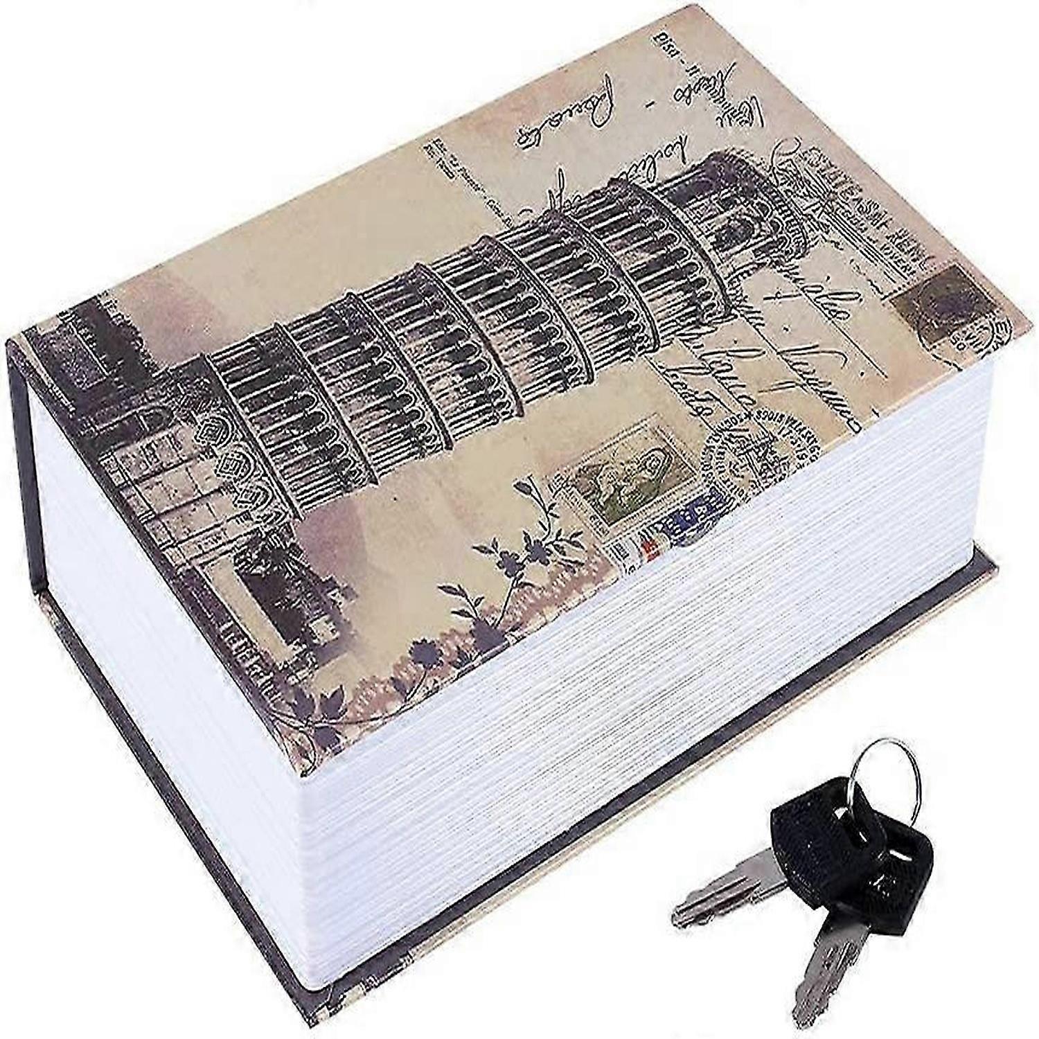Book Safe Box,Portable Hidden Security Book Storage Case with Key Lock