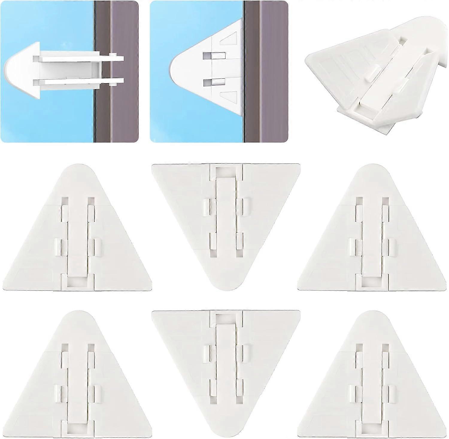 8 Pack Sliding Door Locks Baby Proofing, Child Proof Closet Cupboard Bathroom Patio Kitchen Slide Doors Windows Lock Safety, No Tools Needed (White)