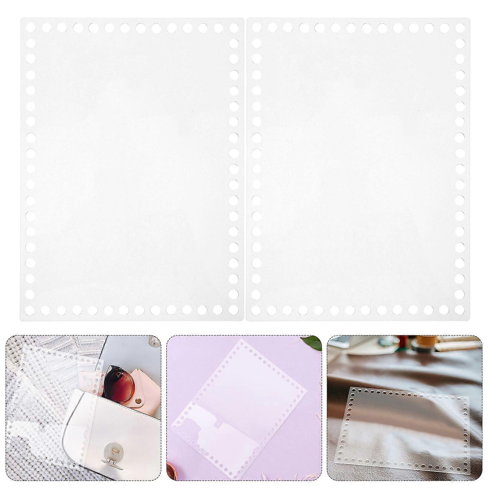 3pcs Acrylic Crochet Base: Bag Bottom for DIY Handcrafts Transparent Weaving Board for Purse Bottoms Clear Sheets for Knitting