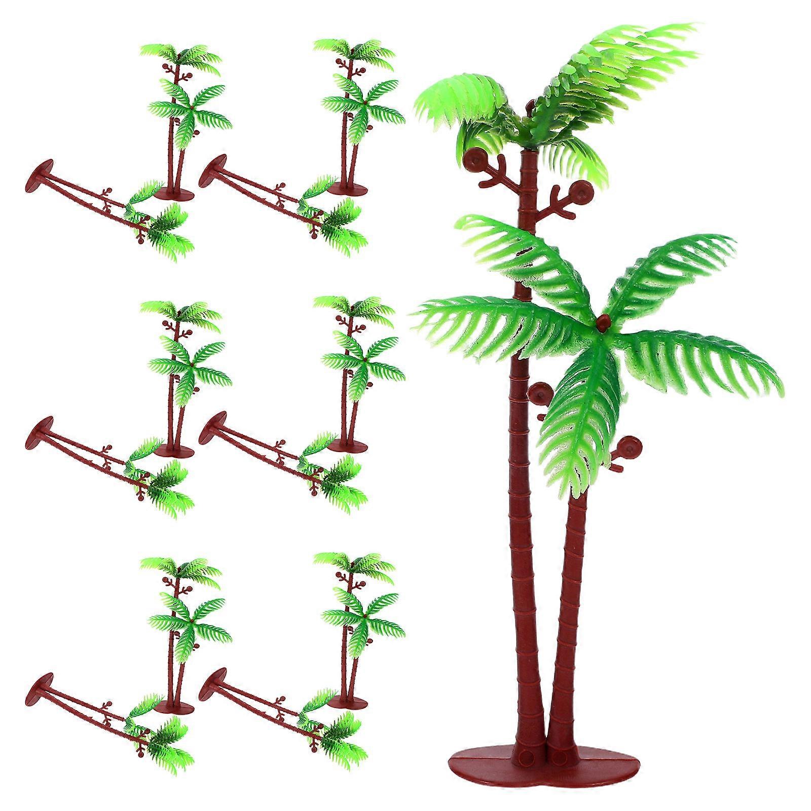 Realistic Plastic Mini Palm Tree Model 15Pcs for Micro Landscape Decor