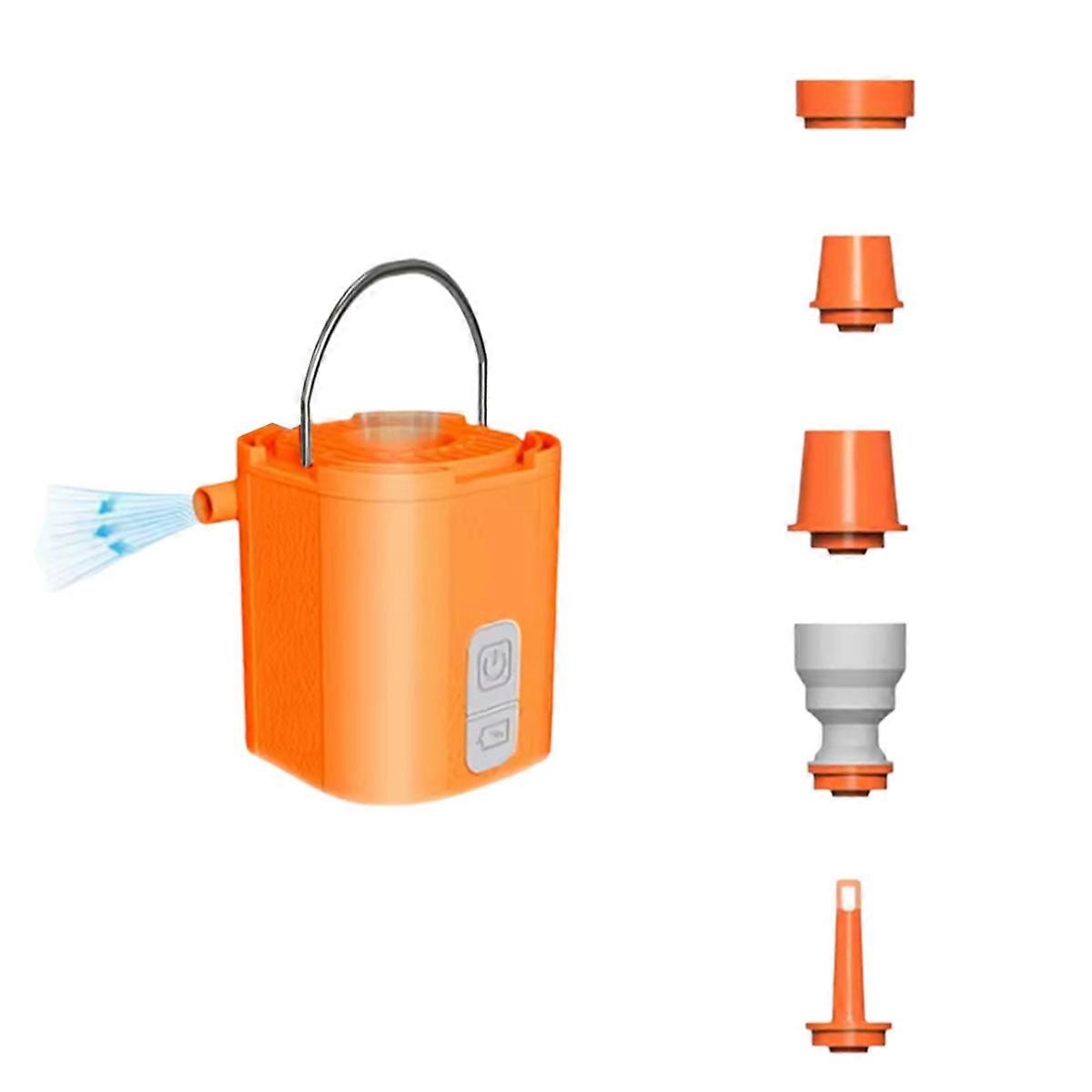 Electric Air Pump with 3 Level Camping Light for Mattress, Air Bed, Vacuum Orange