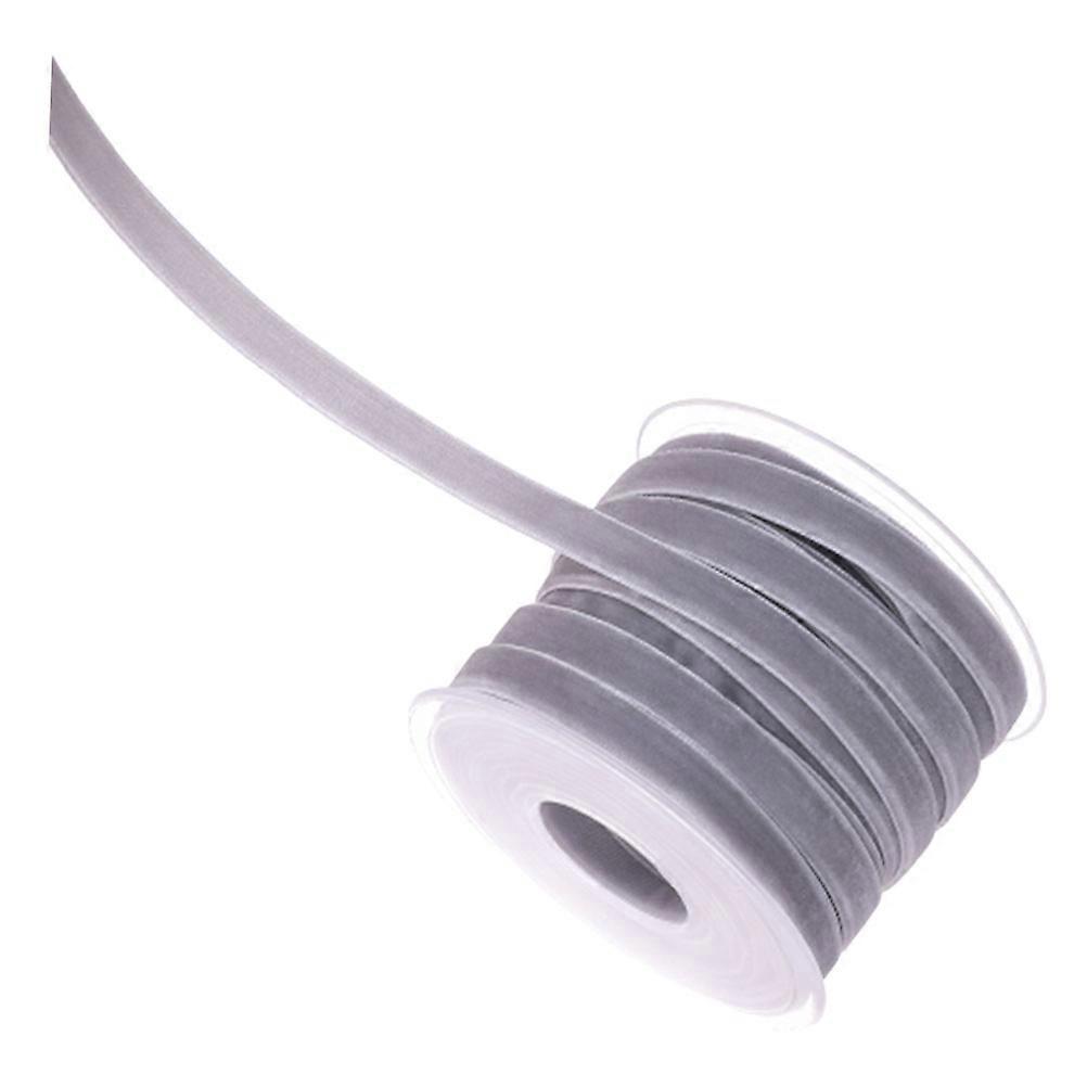 DIY Plush Velvet Ribbon Strap for Wrapping 1 Roll Grey Tone