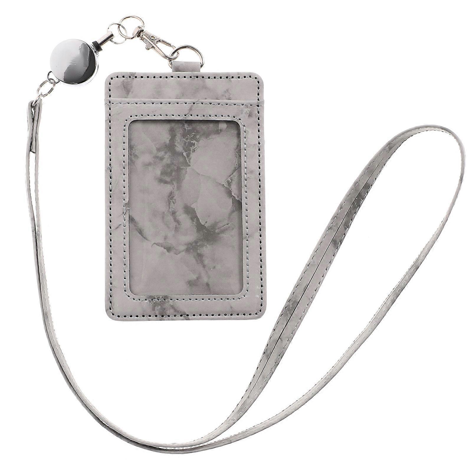 Id Badge Holder Grey Retractable for Work Pass Use 1Set