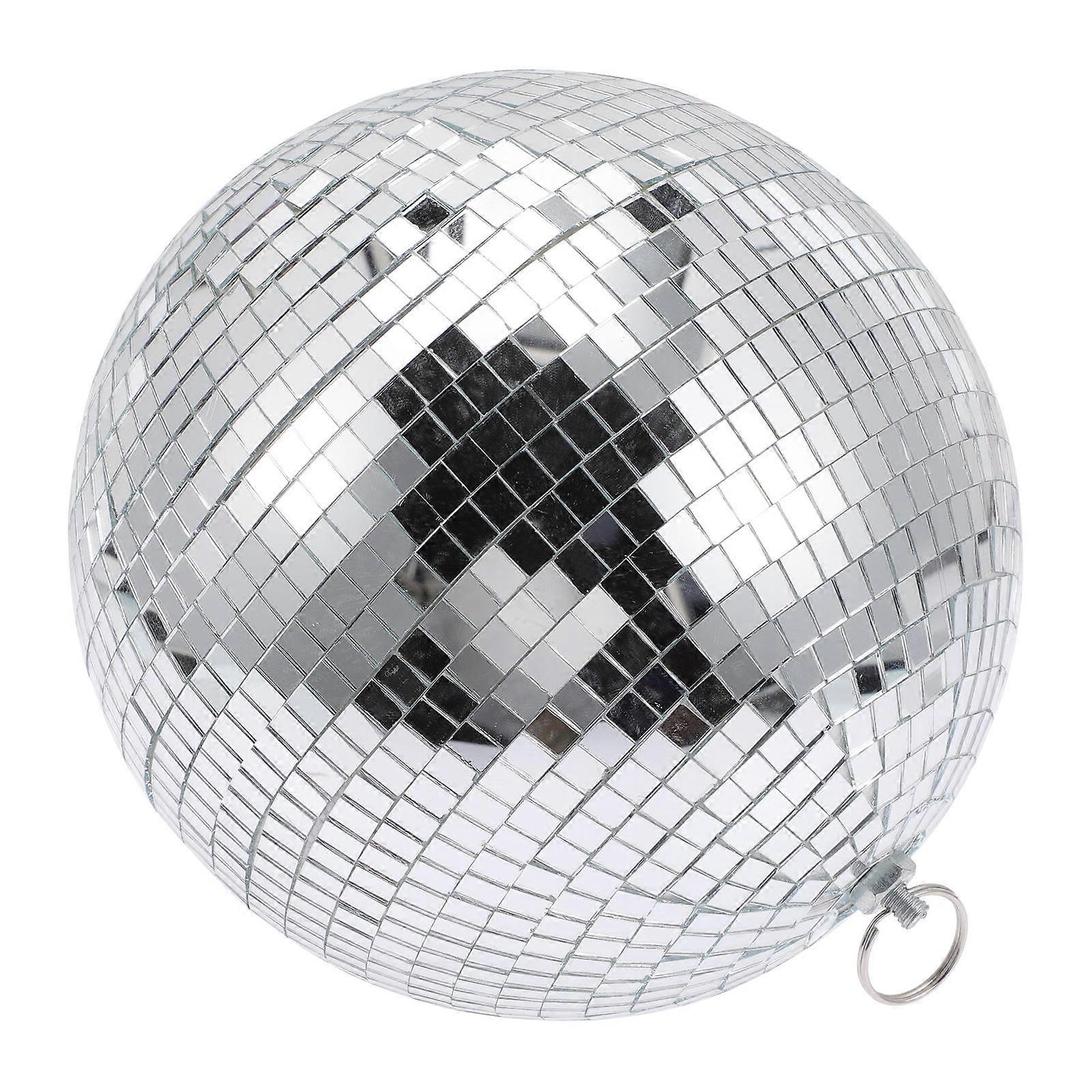 Stage Mirror Ball Decorative Hanging Prop for Nightclub Silver Abs Material with Reflection Function 1Set