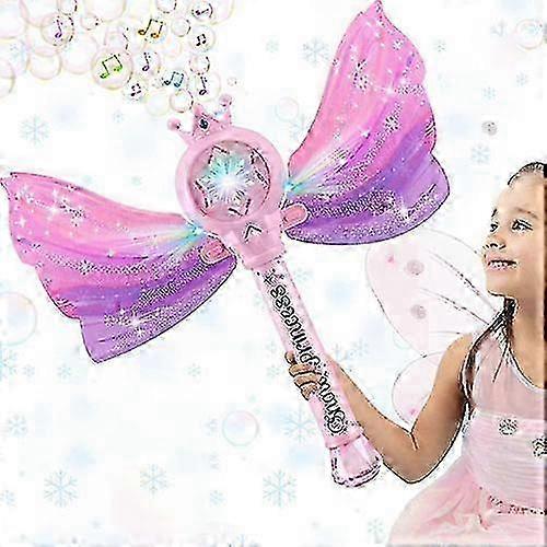 Light Up Bubble Wand with Music, Bubble Wand Machine for Girls, Princess Bubble Maker Wand